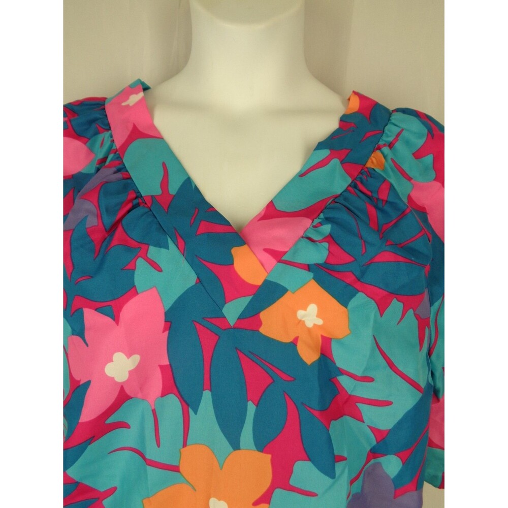 Vintage Sears At Home Wear Floral Lounge Kaftan Dress Muumuu Size Medium New - Picture 5 of 8